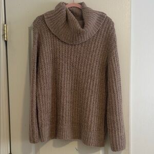 Maeve Taupe Cowl Neck Sweater